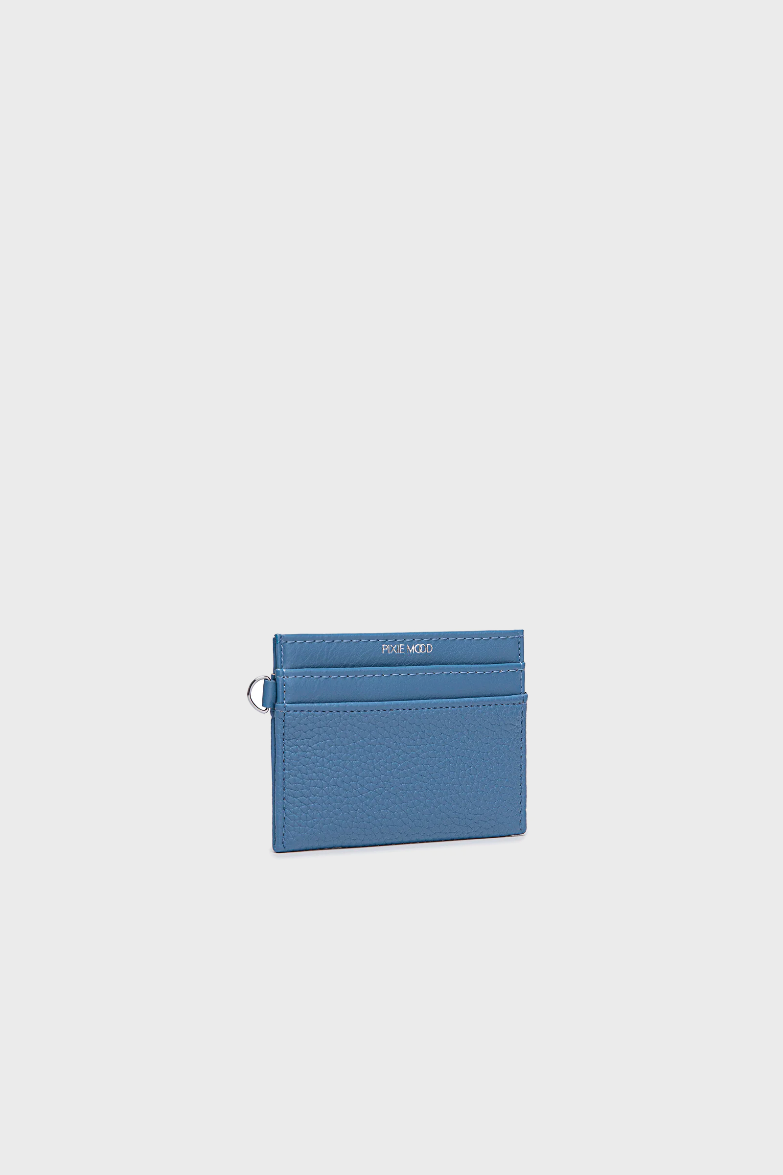 Pixie Mood Alex Cardholder in Pebbled Muted Blue