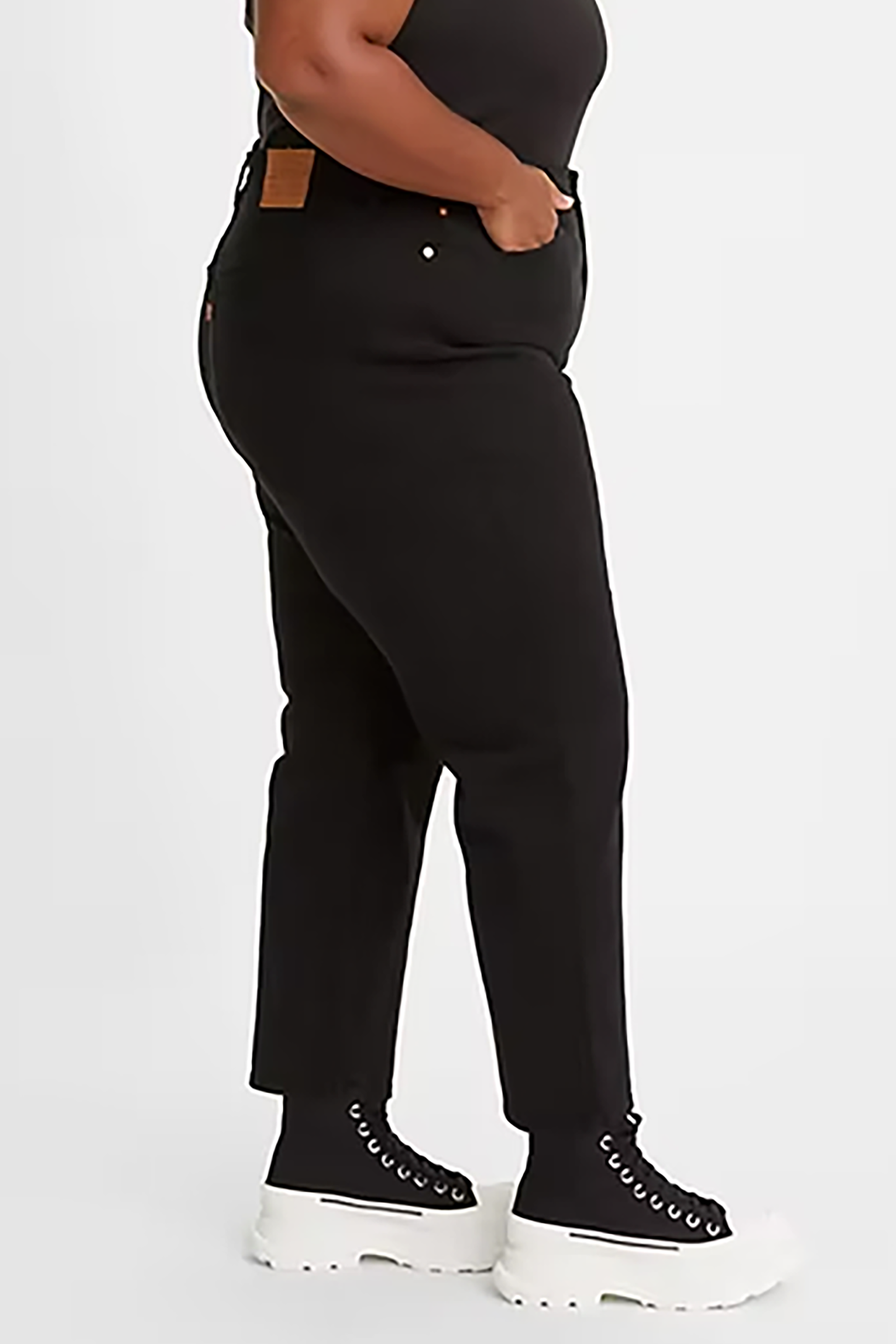 Plus Wedgie Straight in Black Sprout