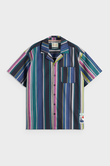 Men's Scotch & Soda Multicolour Striped Hawaiian Shirt