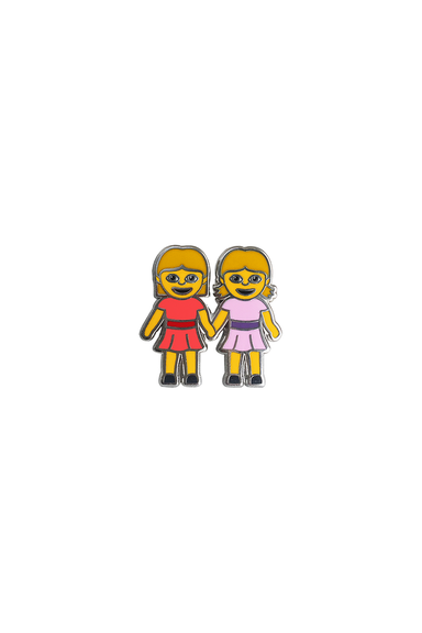 Girl and Girl Emoji Lapel Pin - Philistine