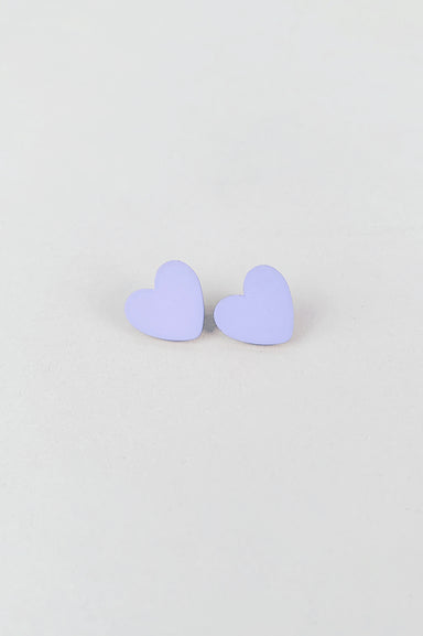 Philistine Printed Heart Stud Earrings in Periwinkle