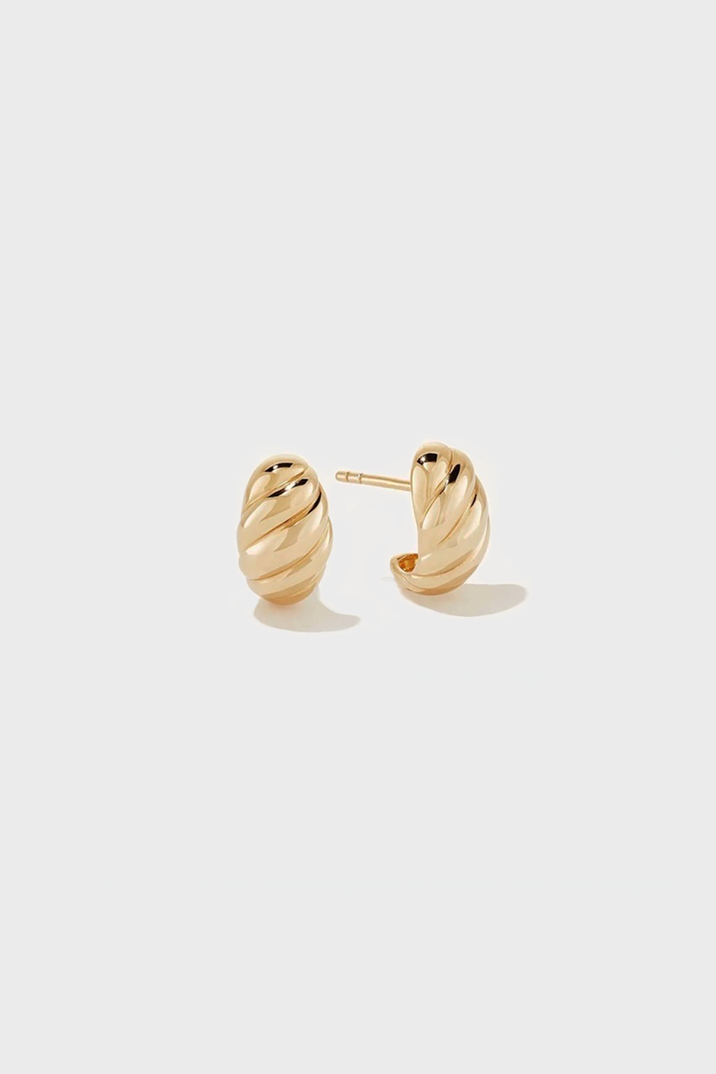 Baby Croissant Hoop Earrings in Gold