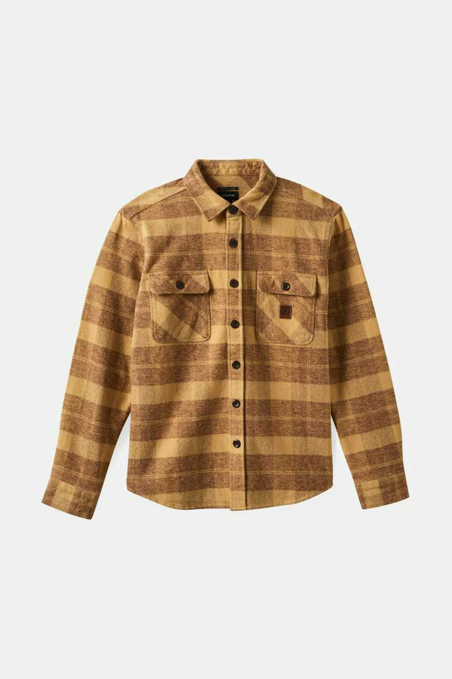 Men's Brixton Bowery Heavyweight Flannel in Yellow & Brown