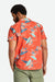 Men's Brixton Charter Print Woven in Burnt Red & Pacific Blue