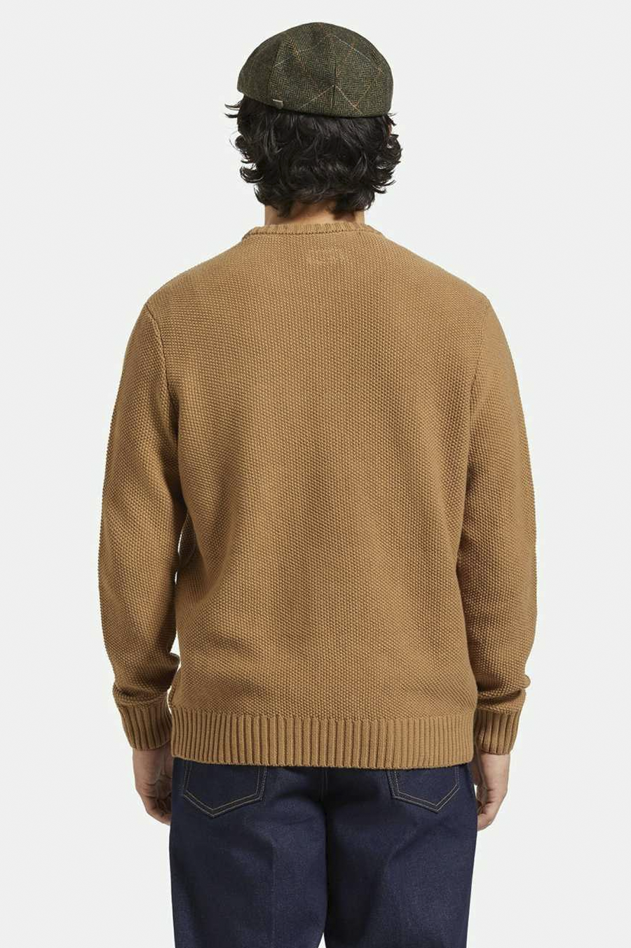 Men's Brixton Jacques Waffle Knit Sweater in Tiger's Eye