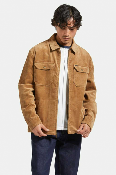 Men's Brixton Motor Zip Jacket in Tiger's Eye Cord