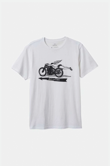 Men's Brixton 20th Anniversary Flyer Tee in White