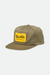 Brixton Grade HP Snapback in Olive Surplus