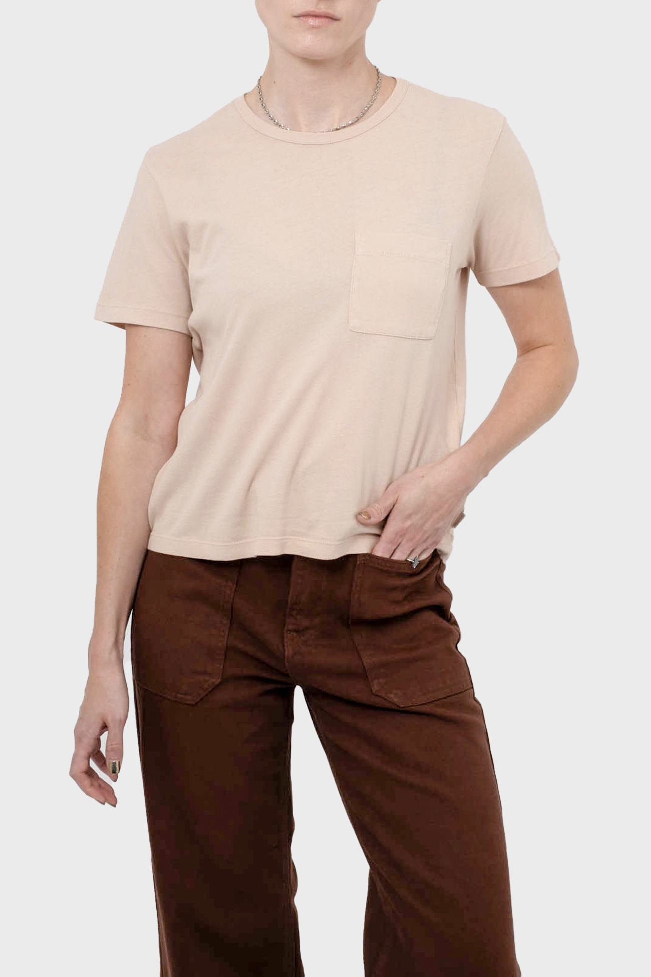 Women's Brixton Carefree Organic Tee in Dusty Pink