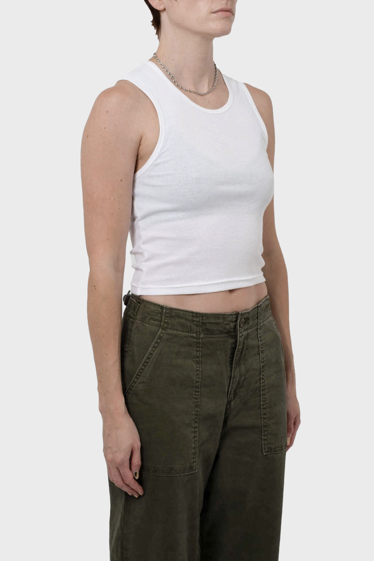 Women's Brixton Classic Organic A-Tank in White