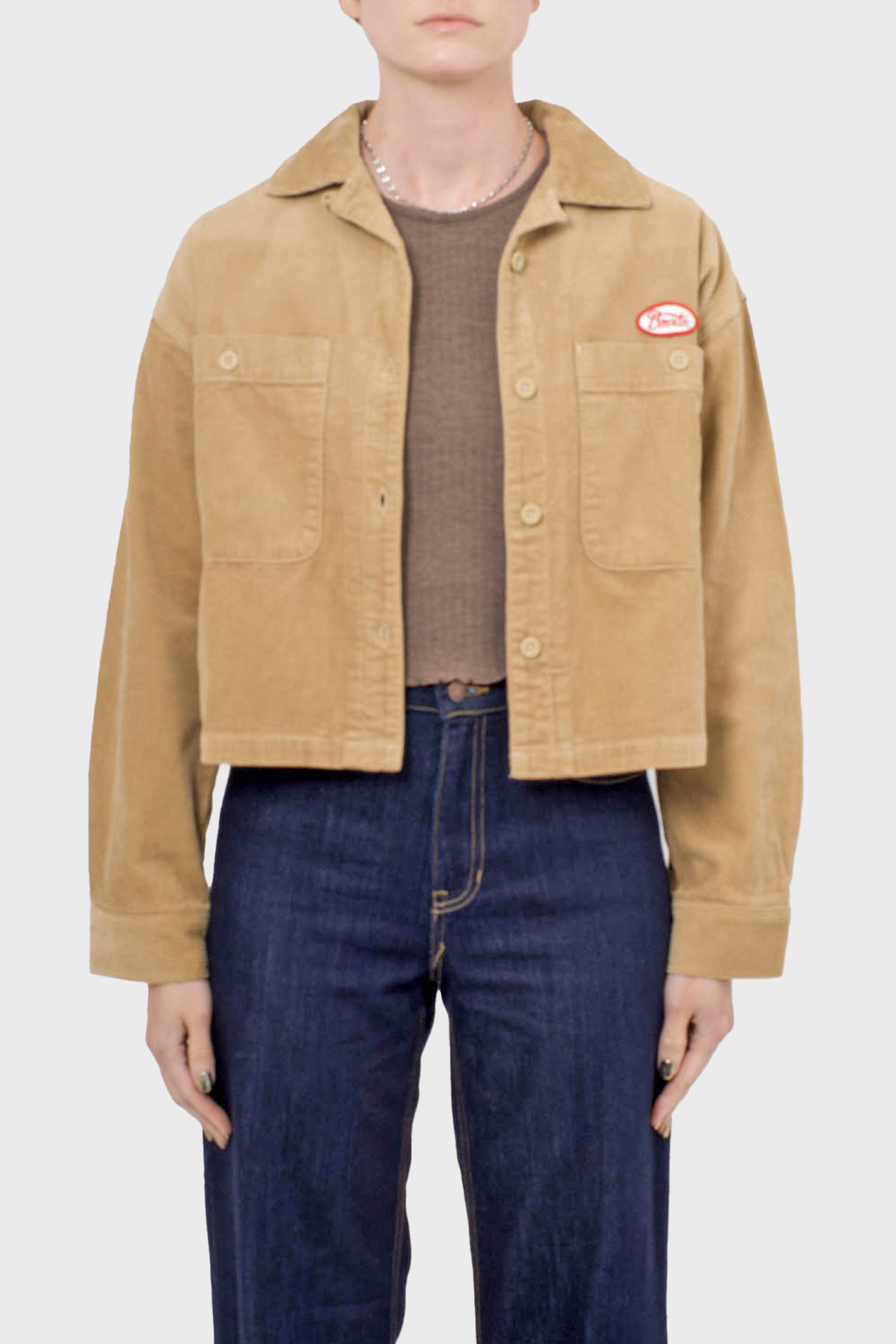 Women's Brixton Utopia Overshirt in Sand Cord