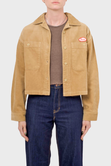 Women's Brixton Utopia Overshirt in Sand Cord