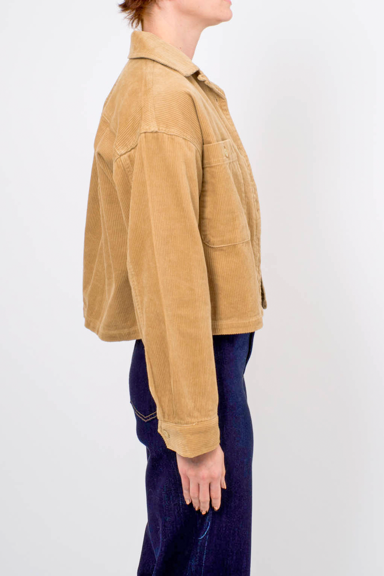 Women's Brixton Utopia Overshirt in Sand Cord