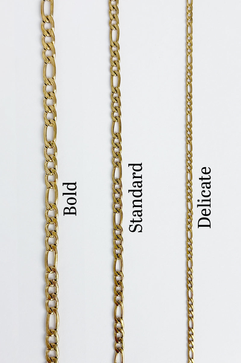 Delicate Figaro Chain in Gold