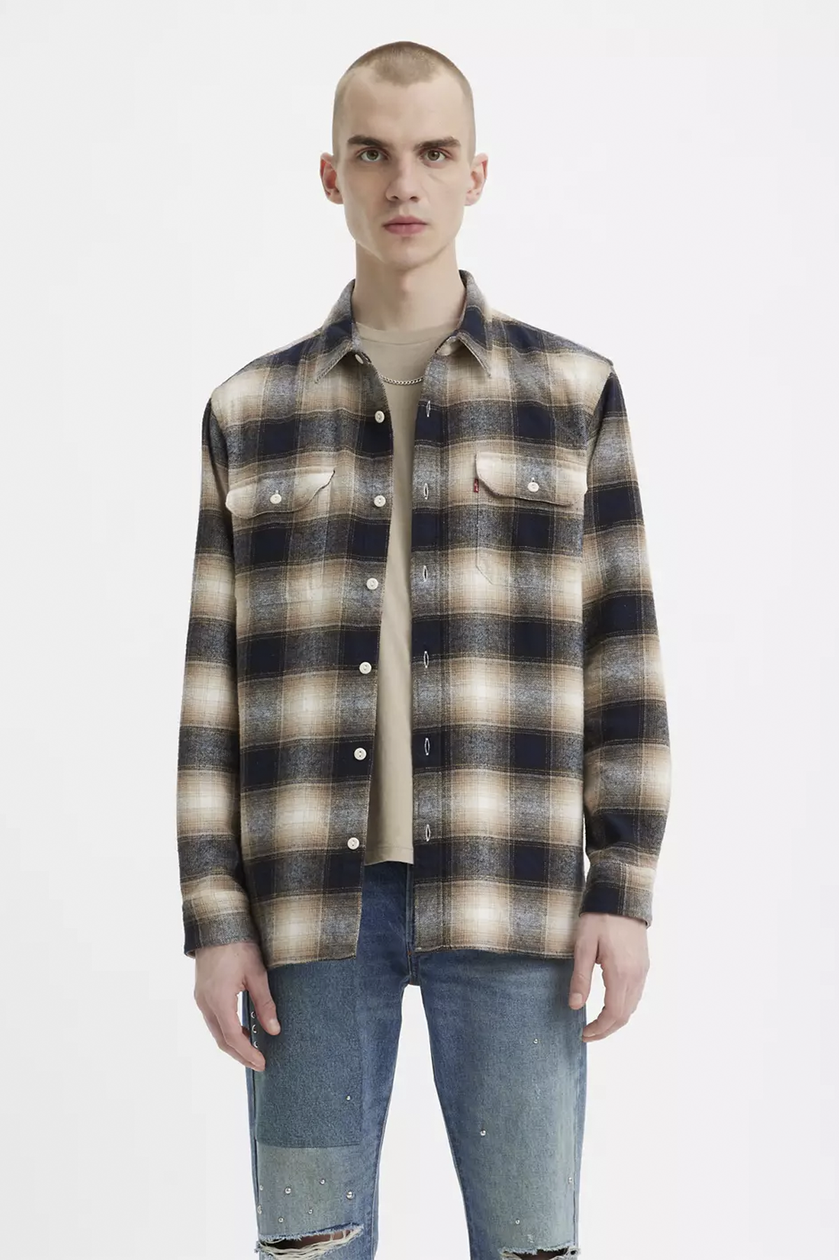 Jackson Worker in James Plaid Sunny Cream