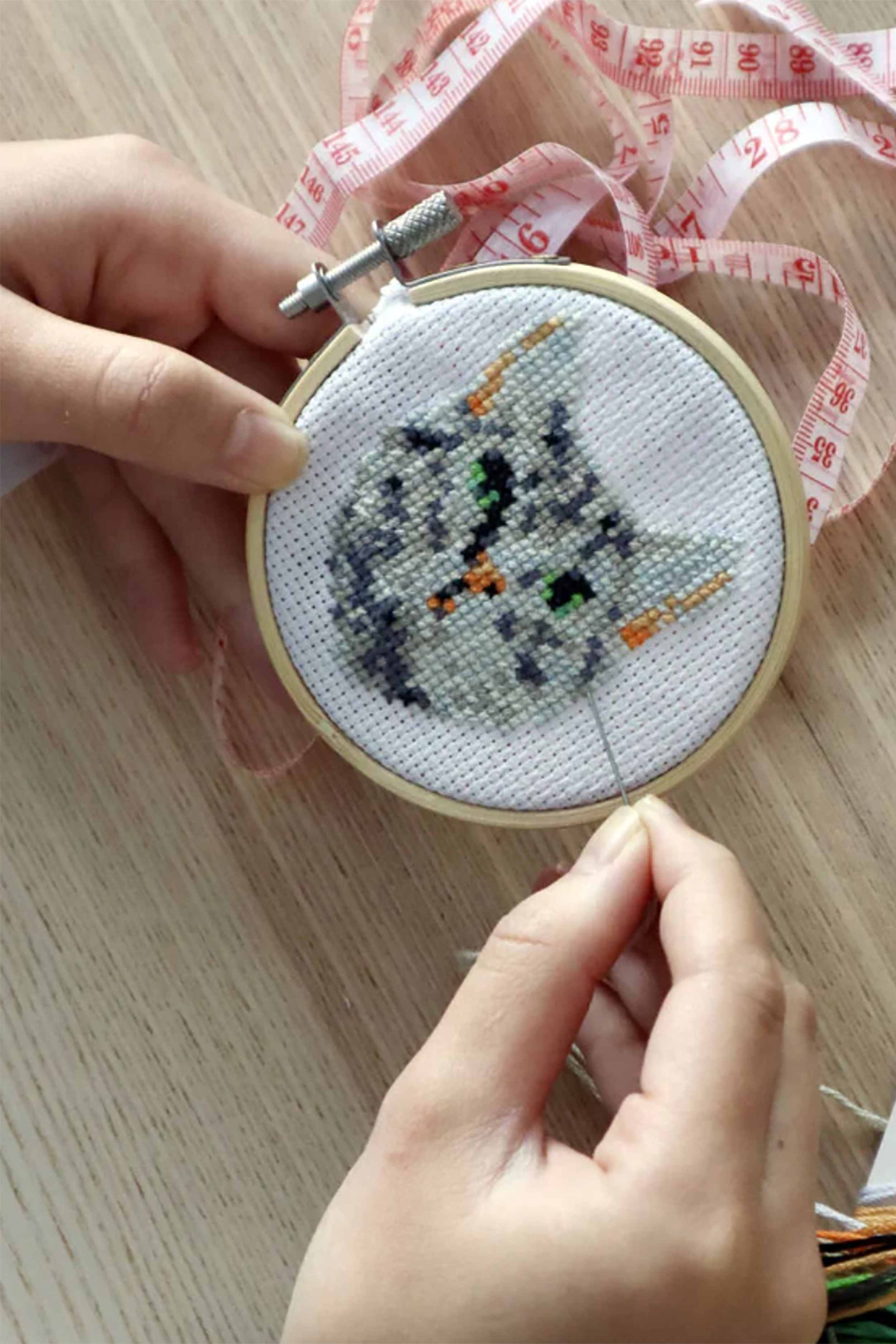 Mini Cross Stitch Cat Embroidery Kit