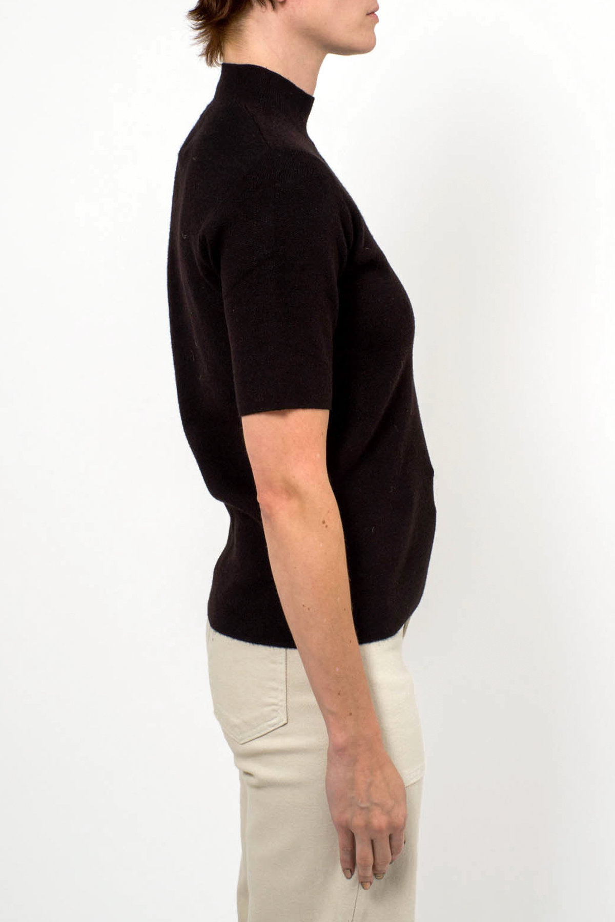 High Neck SS Knit in Black