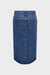 Women's Siri Front Slit Denim Skirt in Medium Blue