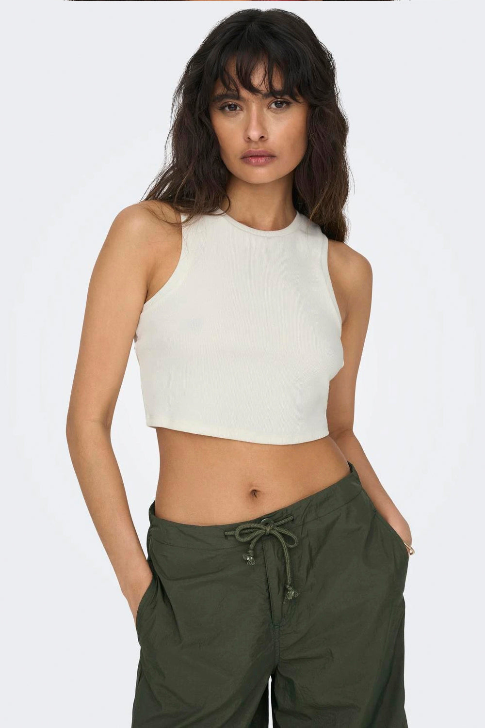 Women's Vilma Crop Tank in White