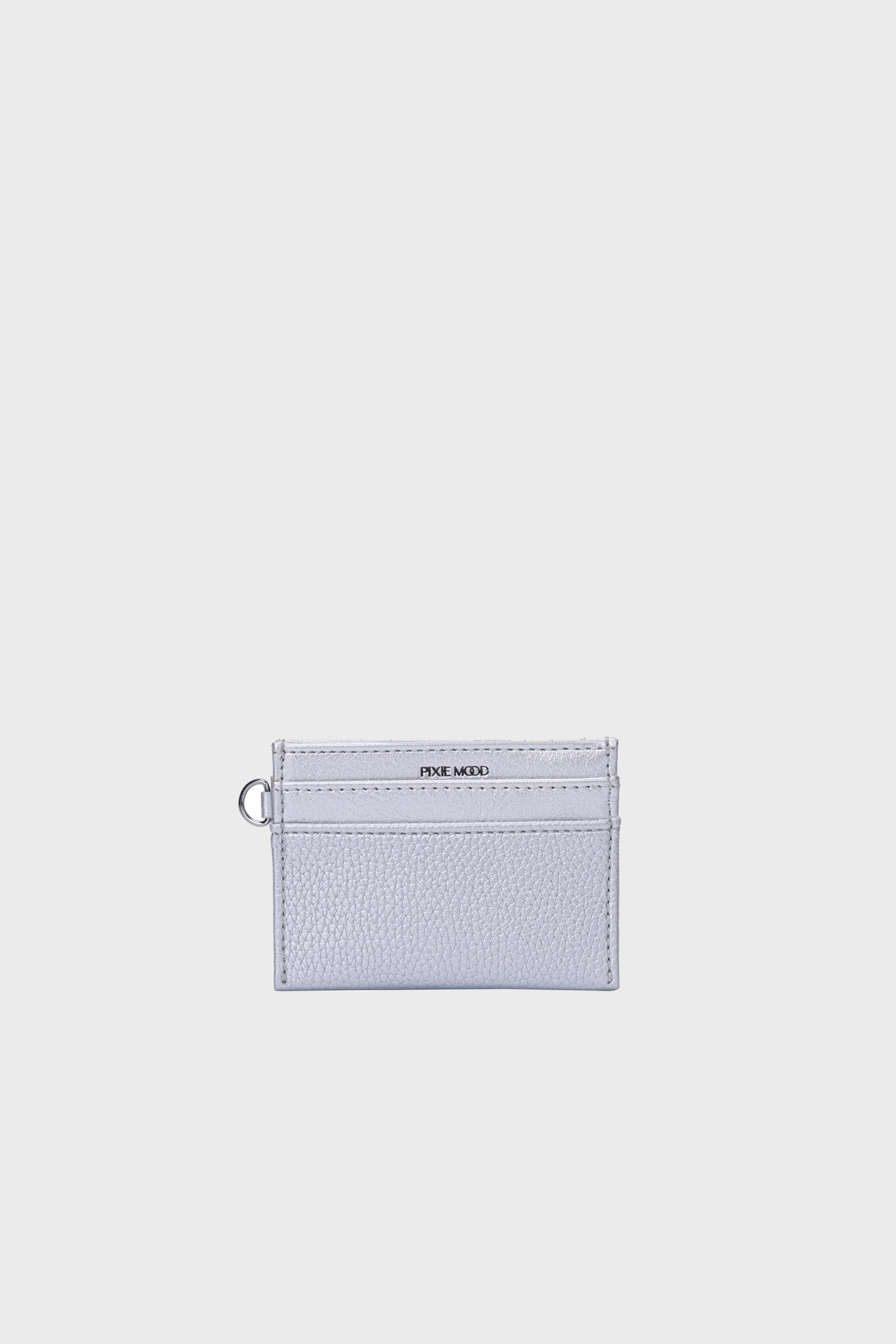 Pixie Mood Alex Cardholder in Silver Pebbled