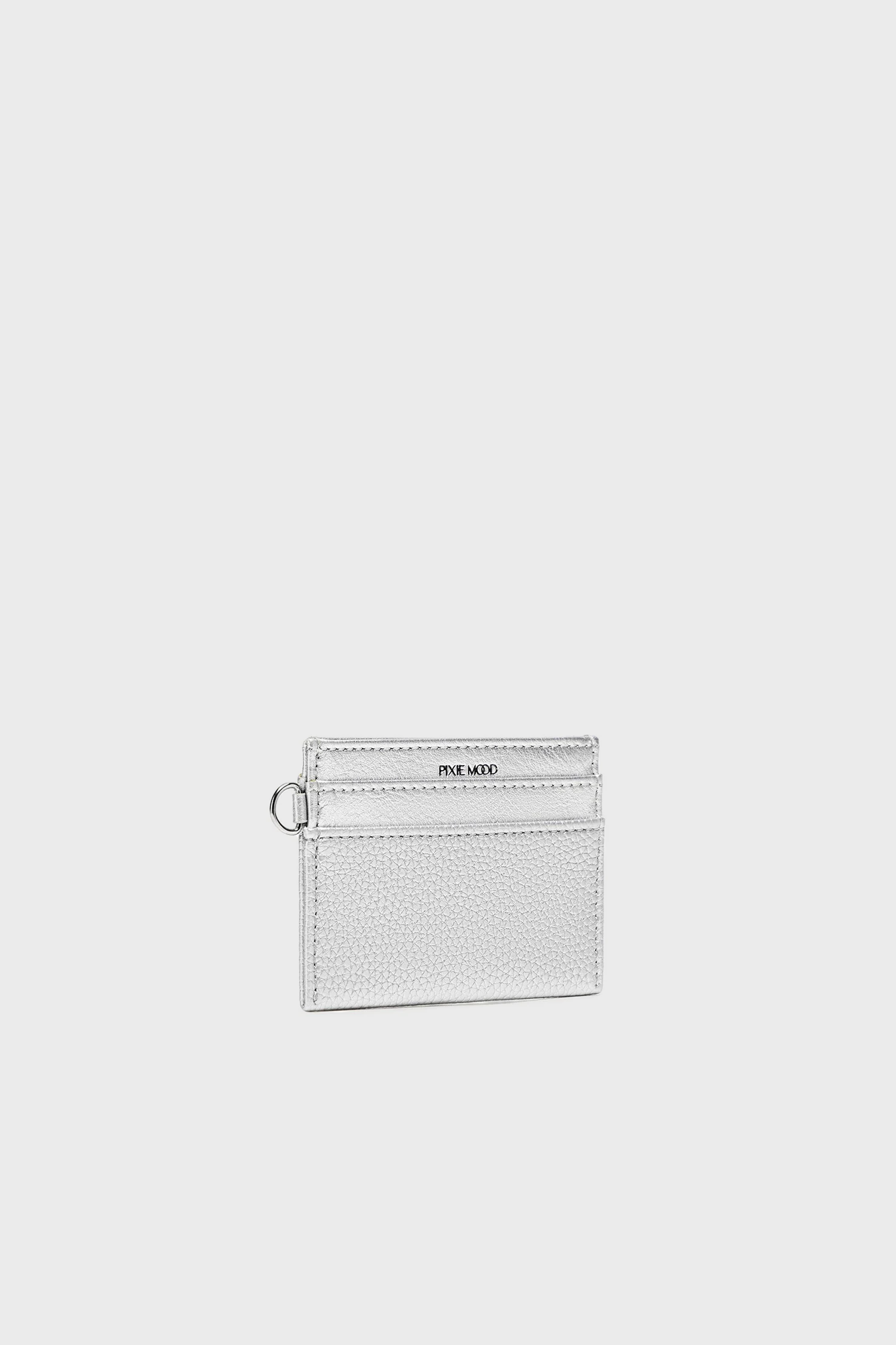 Pixie Mood Alex Cardholder in Silver Pebbled