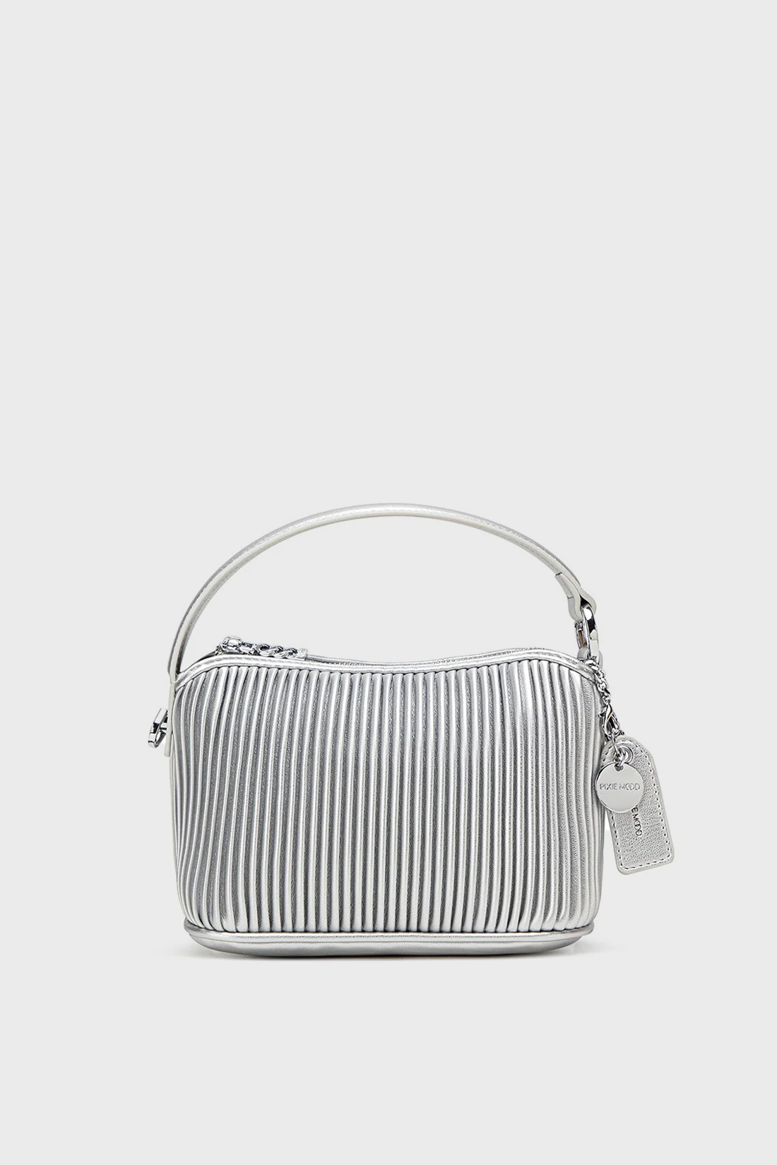 Pixie Mood Ella Crossbody in Silver Pleated