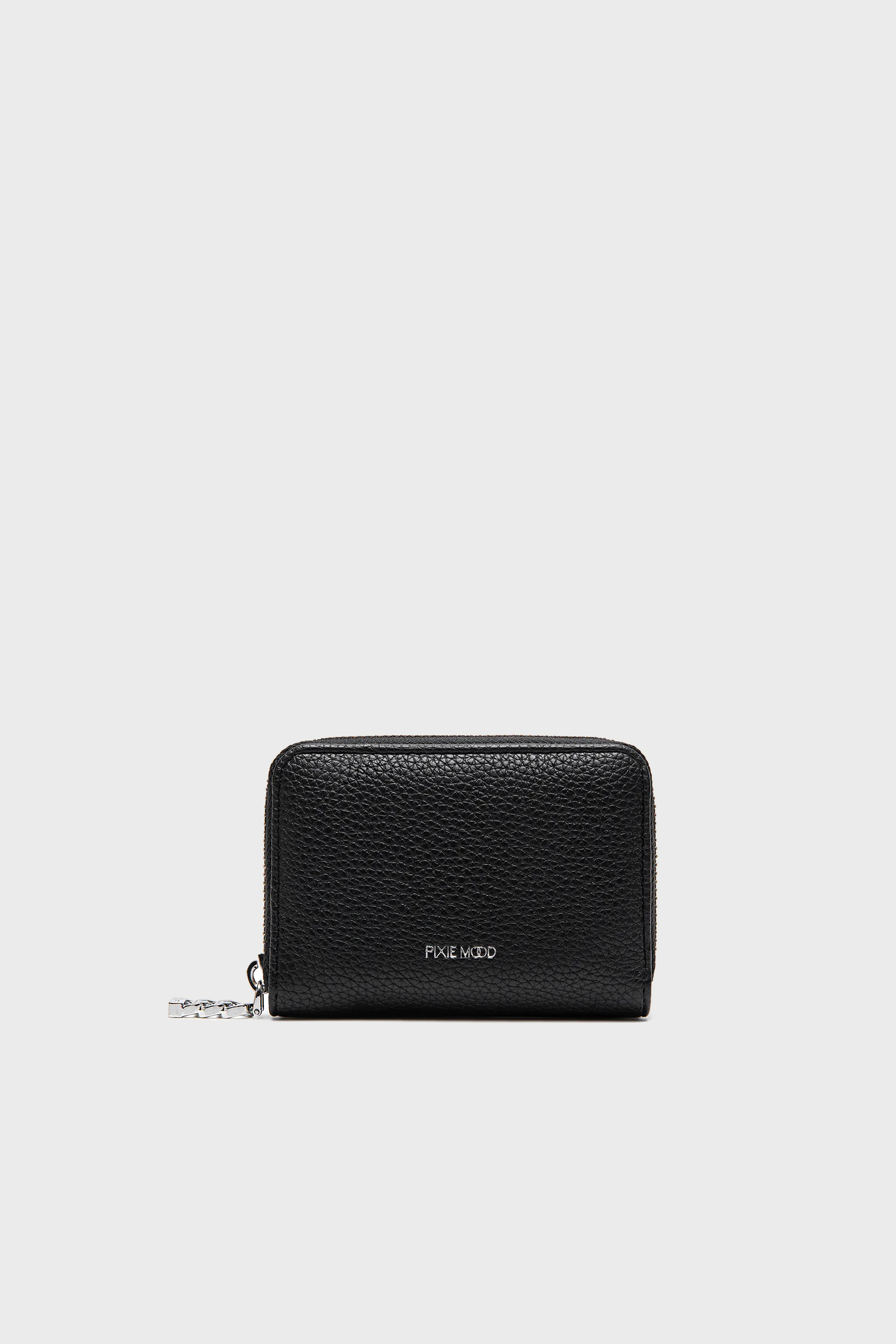 Pixie Mood Kimi Card Wallet in Black Pebbled