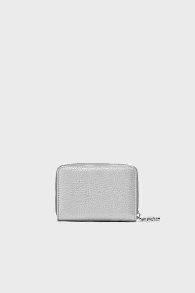 Pixie Mood Kimi Card Wallet in Silver Pebbled