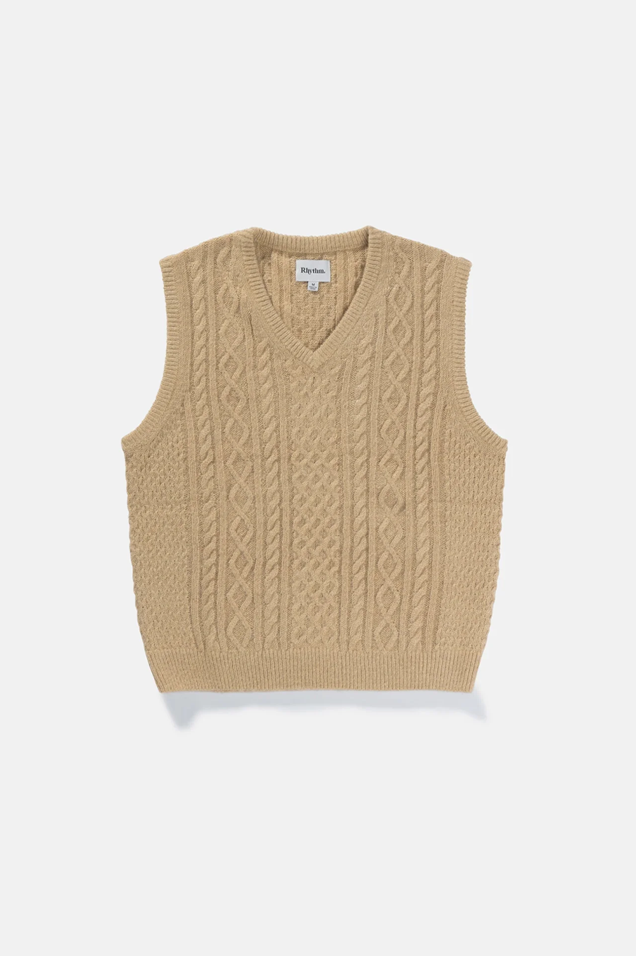 Men's Rhythm Mohair Knit Vest in Sand