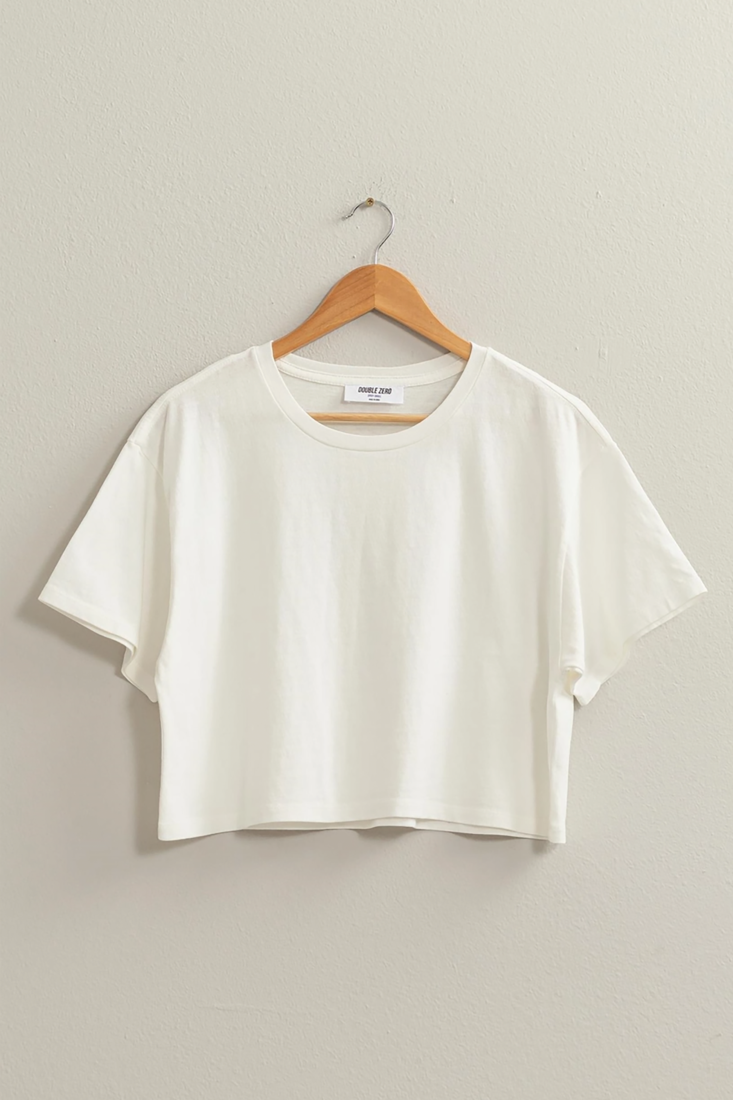 Boxy Cropped Tee in Off White