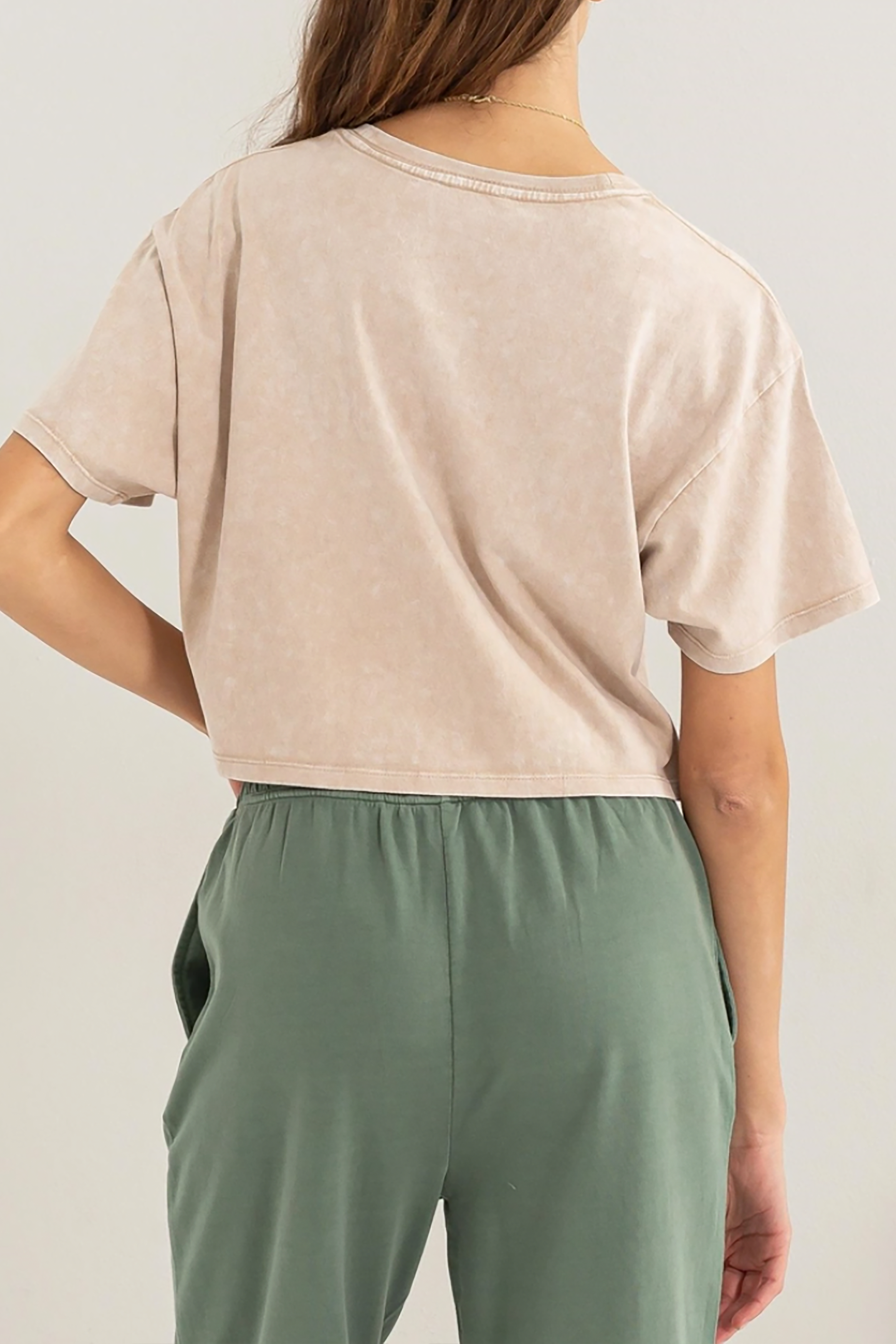 Boxy Cropped Tee in Off White