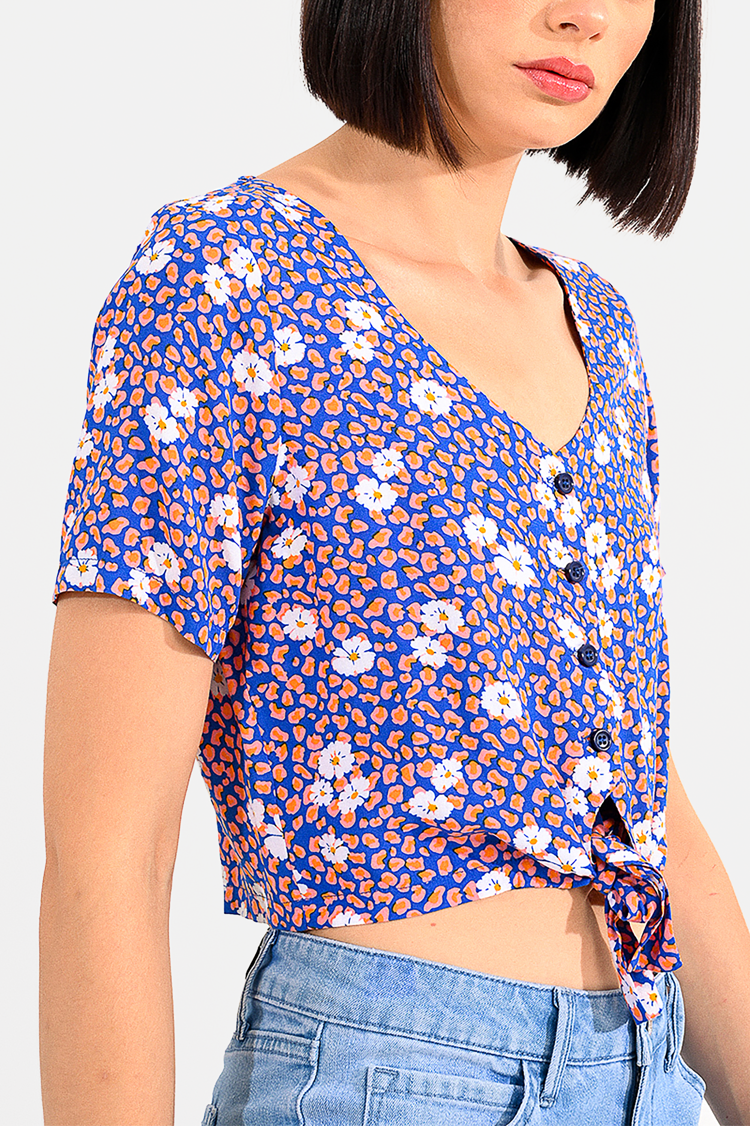 Daisy Tie Front Blouse