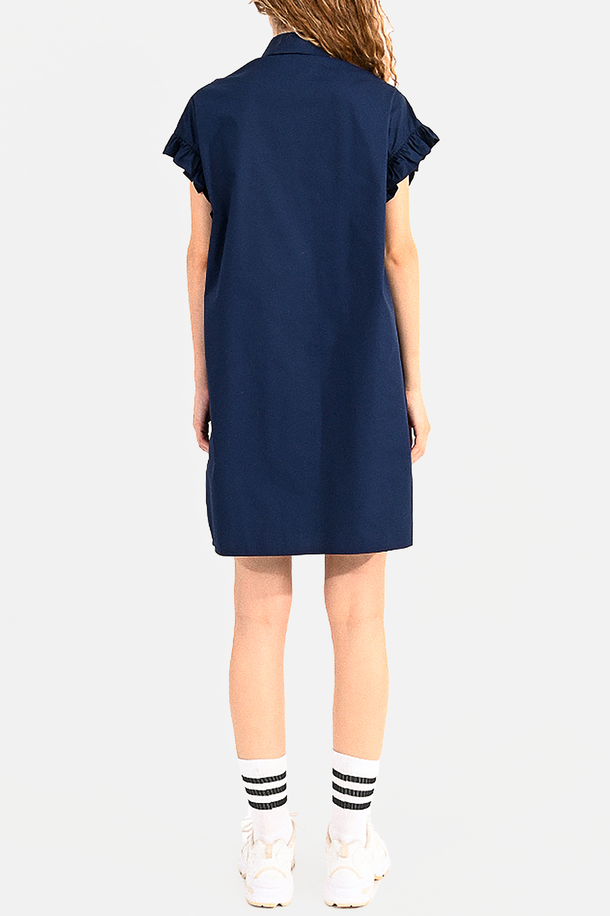 Minette Shirt Dress in Navy Blue