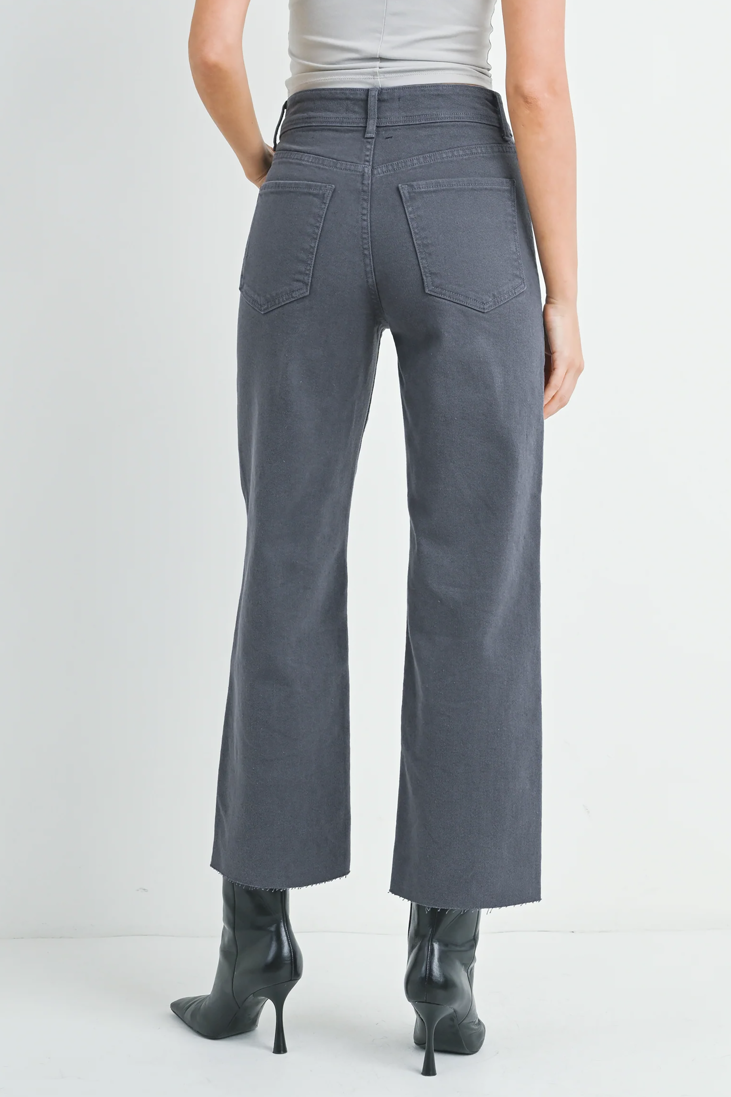 High Rise Utility Wide Leg in Charcoal