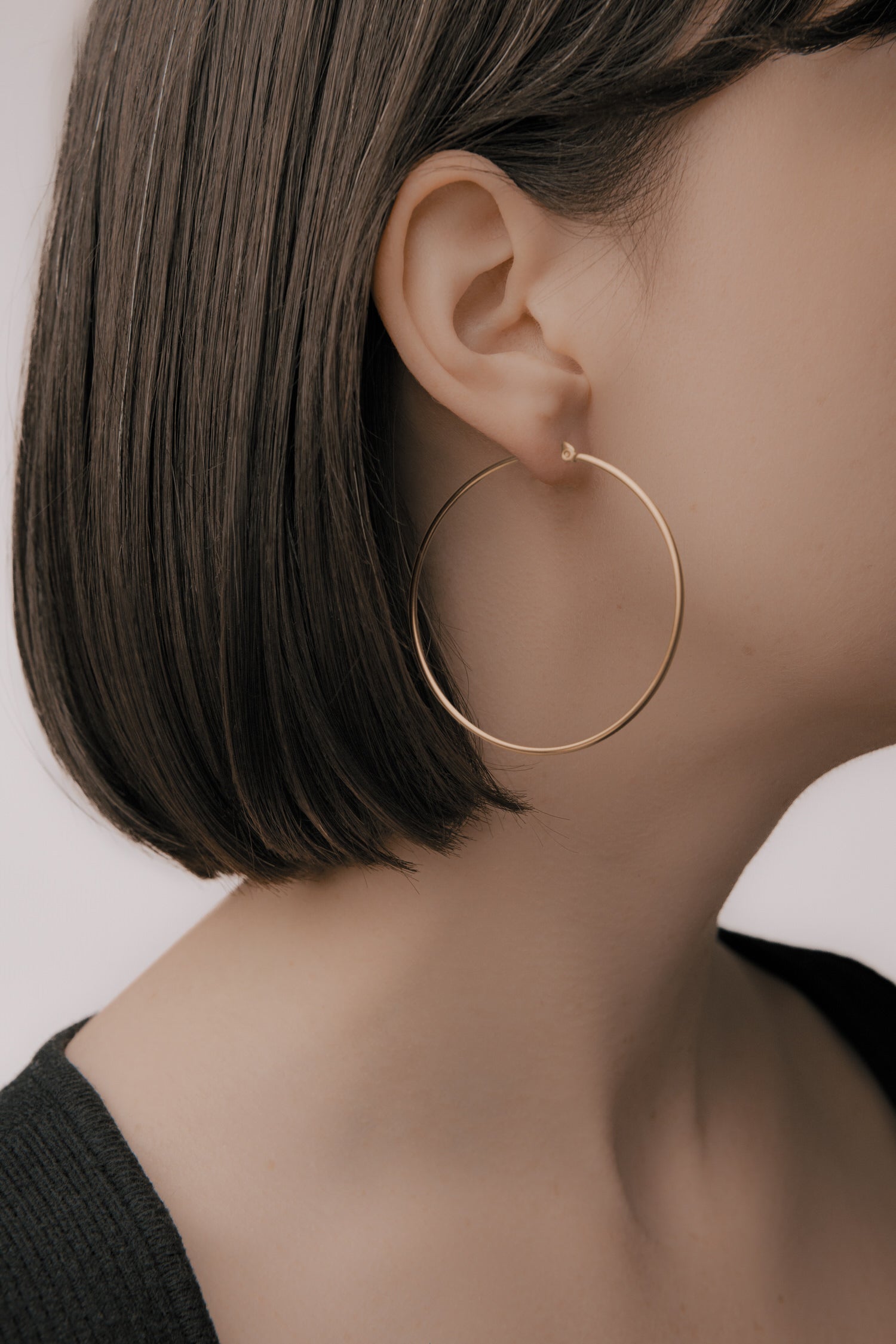 Latch Clasp Hoop in Gold