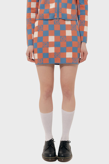 Women's Another Girl Checkerboard Swirl Skirt