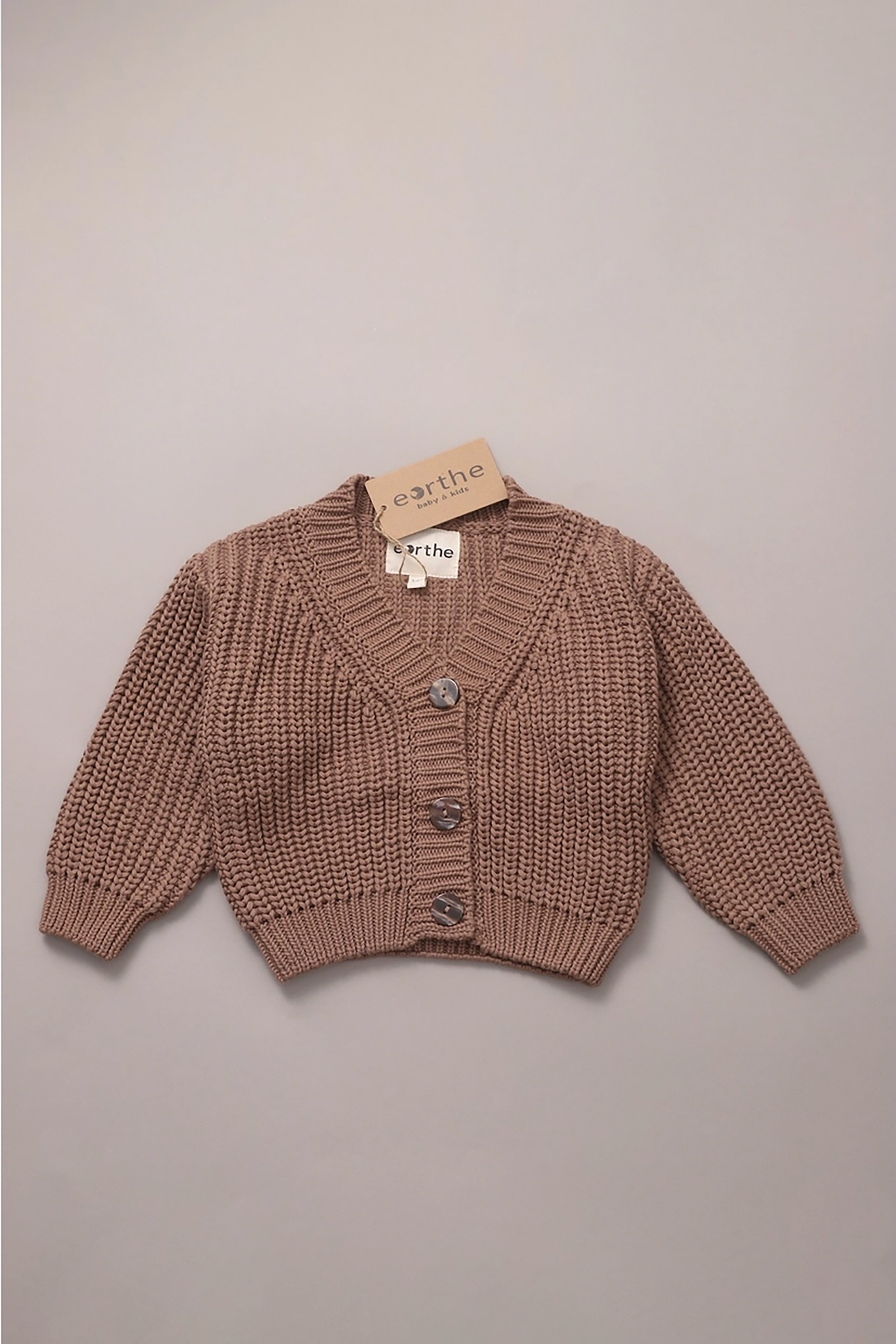 Chunky Knit Cardigan in Sepia