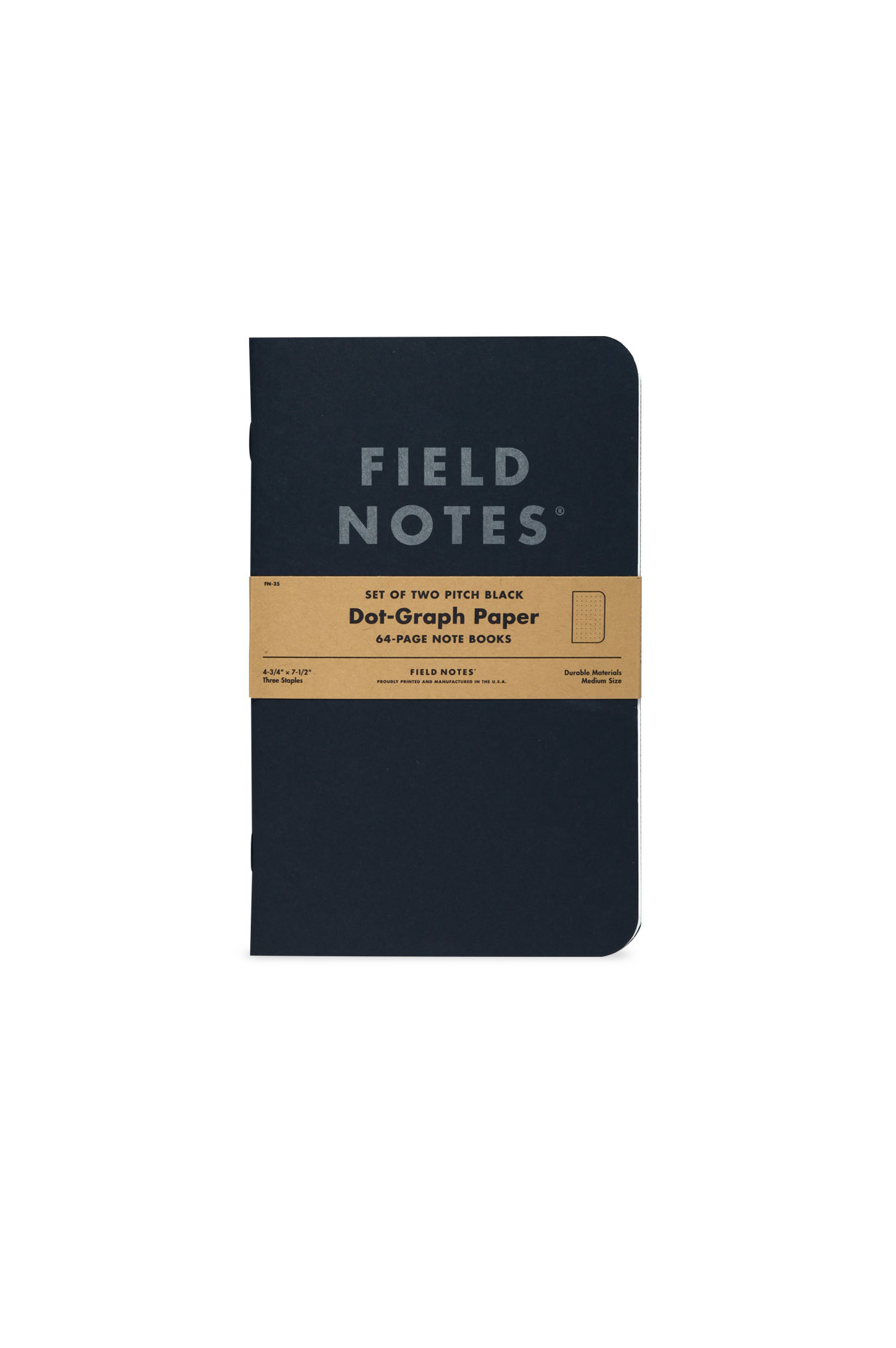 Pitch Black Notebook Dot Graph 2 Pack - Philistine