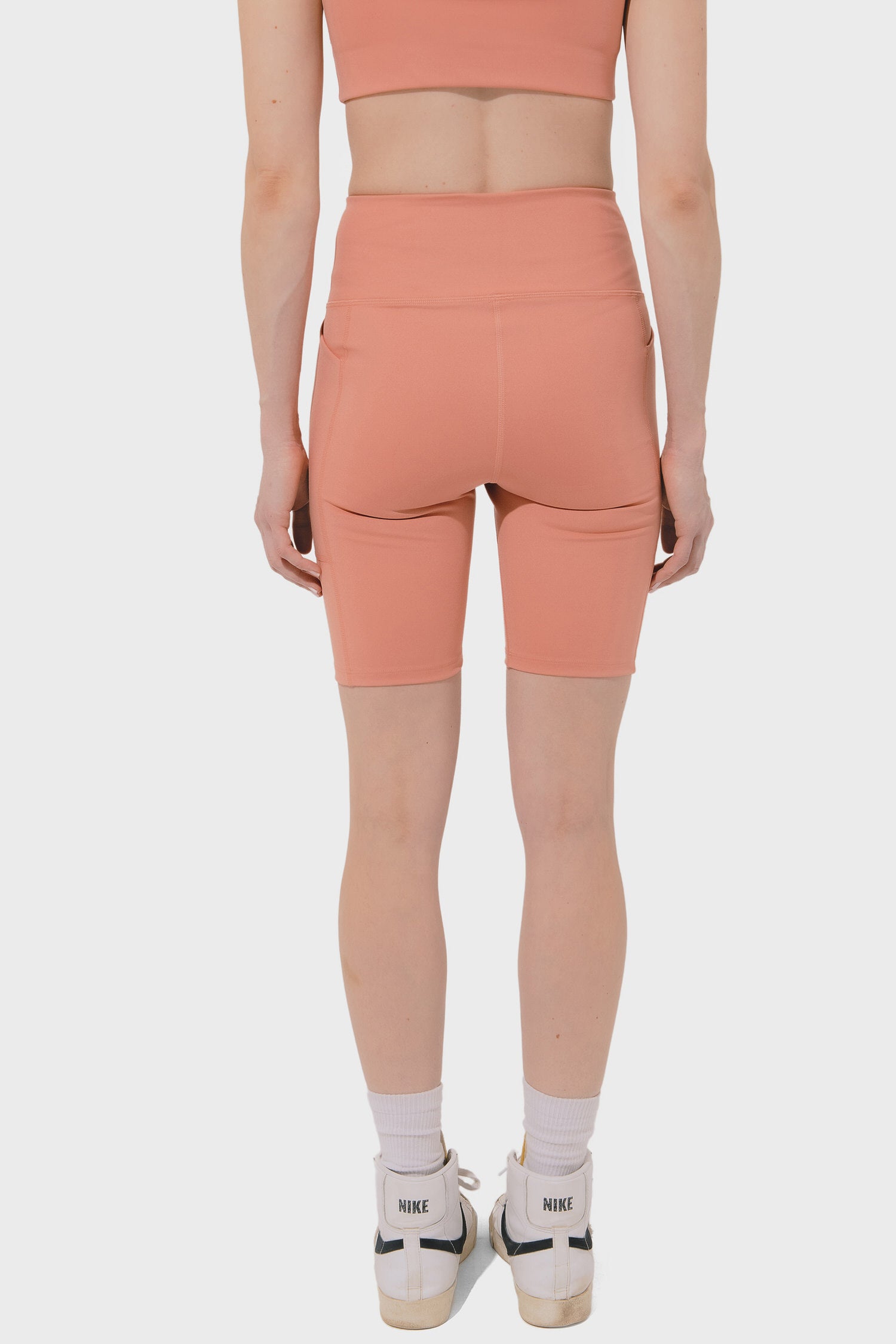 Women's Girlfriend Collective High Rise Pocket Bike Short in Primrose