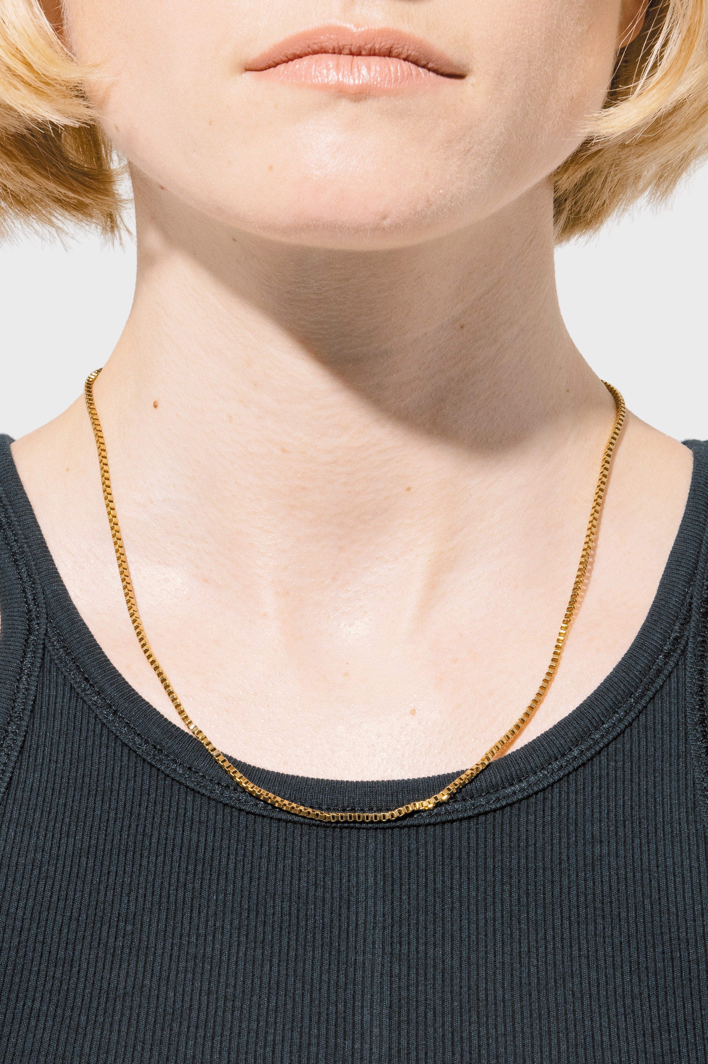 Layering Box Chain in Gold