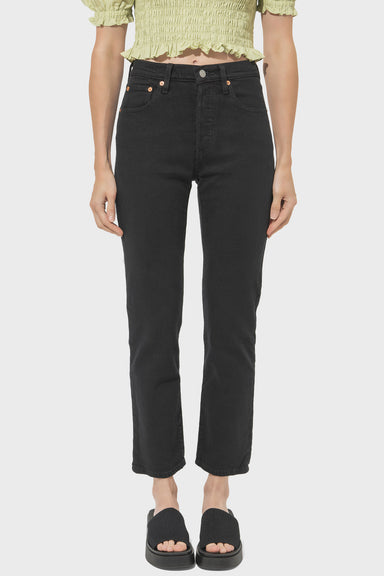 Women's Levi's 501 Crop in Black Sprout