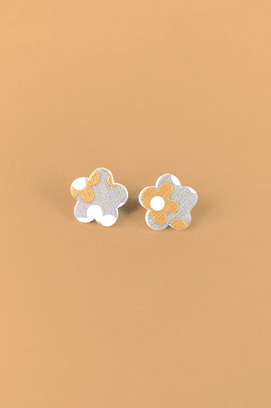 Printed Flower Studs in Floral Mix