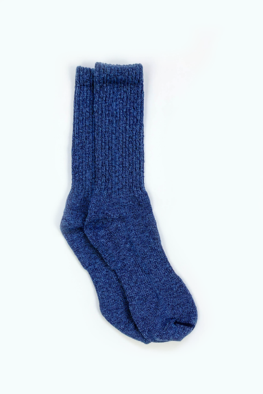 Overdyed Cotton Ragg Crew Sock in Blue - Philistine