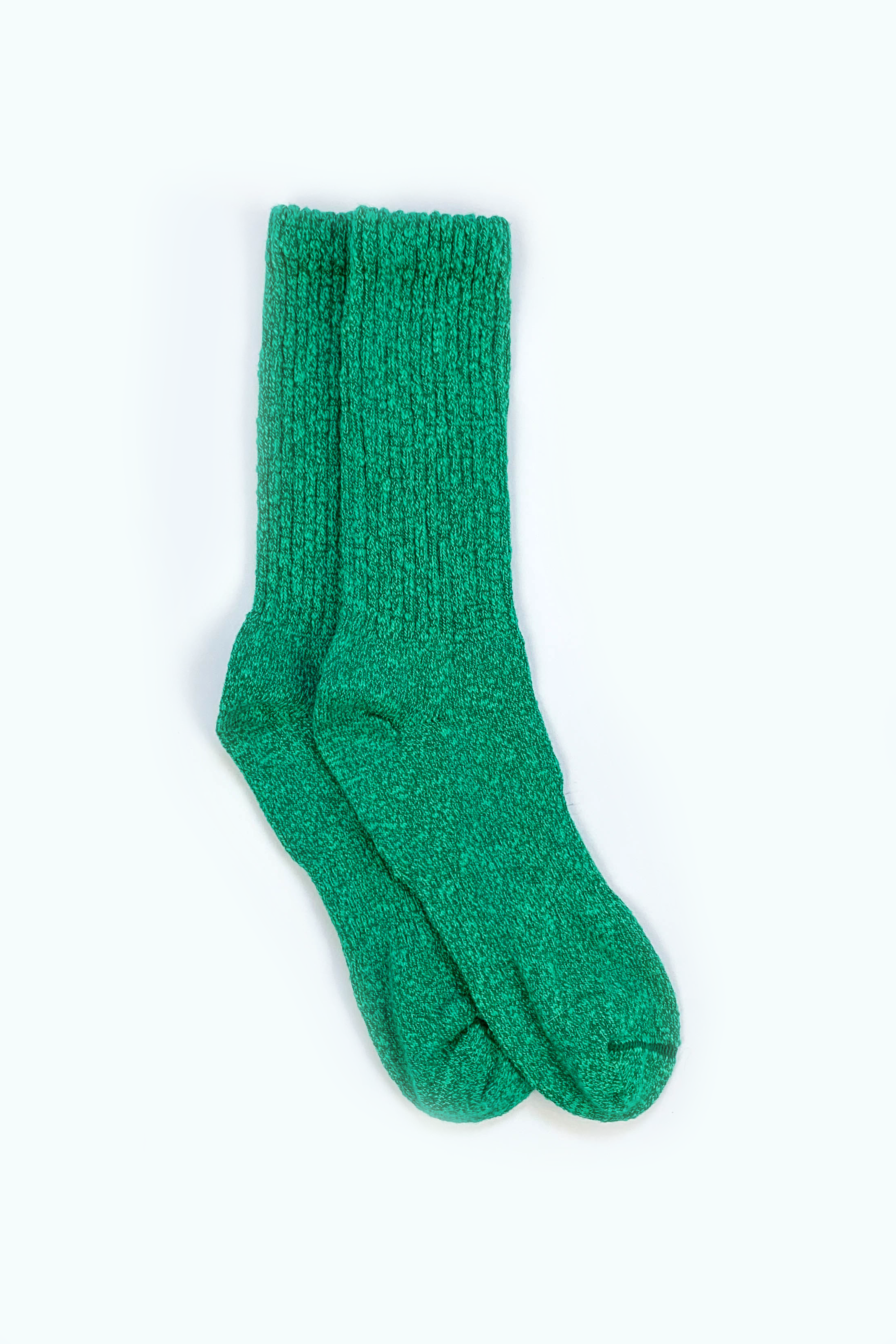 Overdyed Cotton Ragg Crew Sock in Green - Philistine