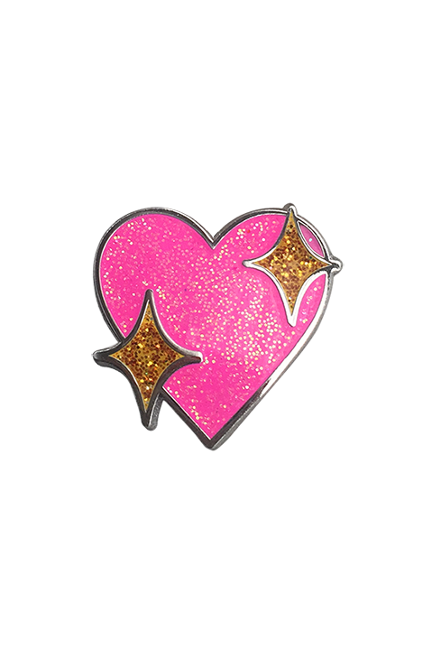 Sparkle Heart Emoji Lapel Pin