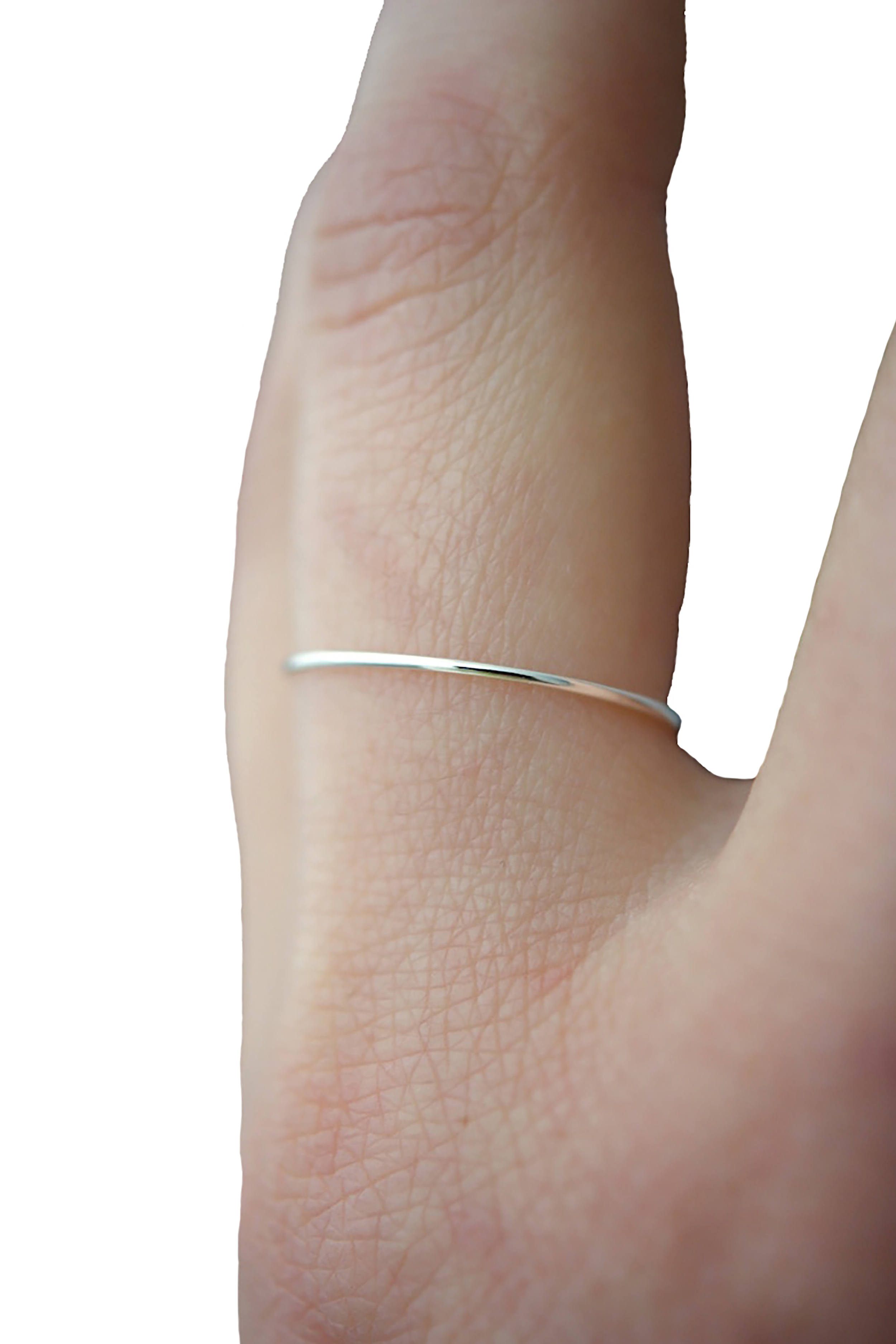 Smooth Thin Stacker in Silver