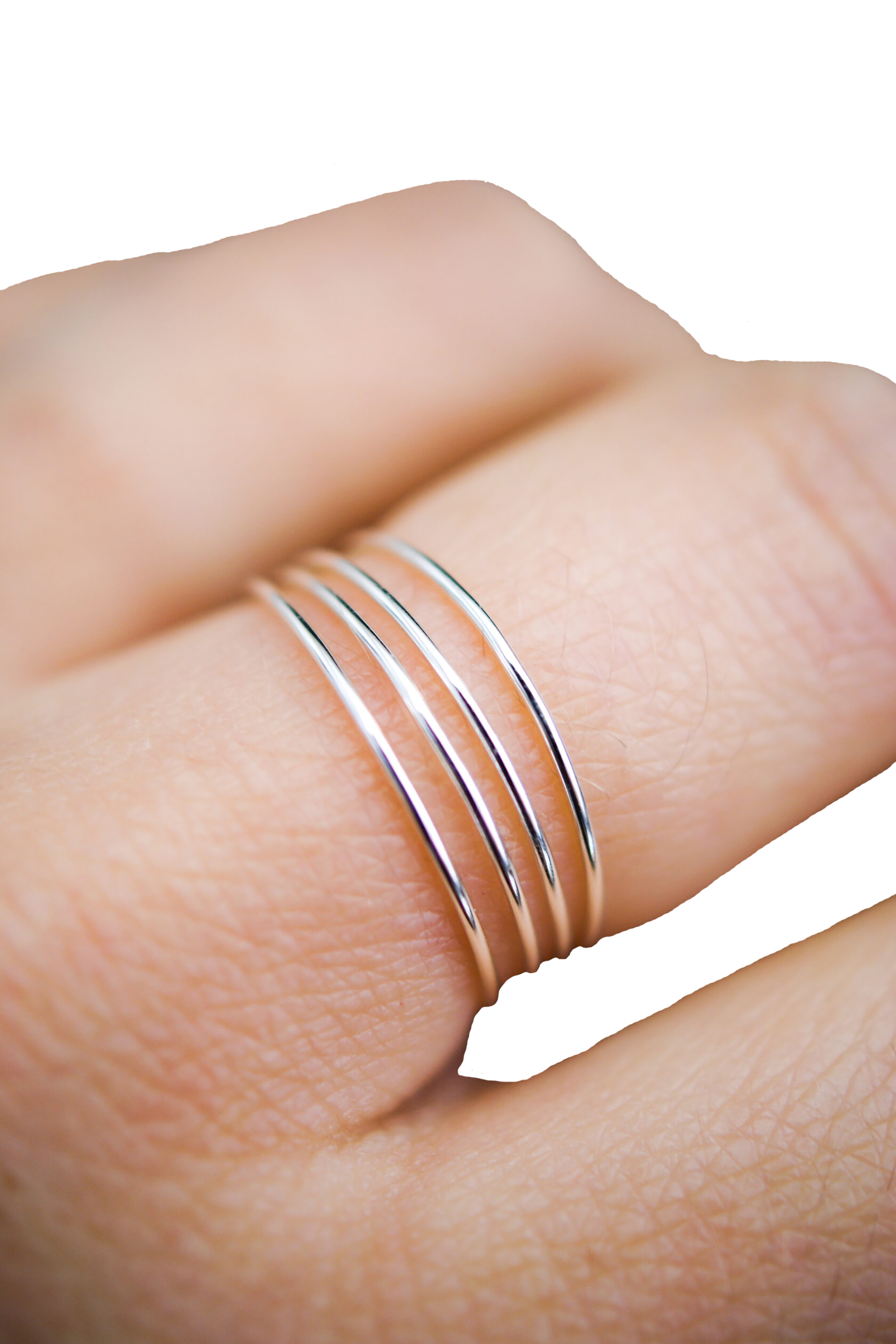 Smooth Thin Stacker in Silver