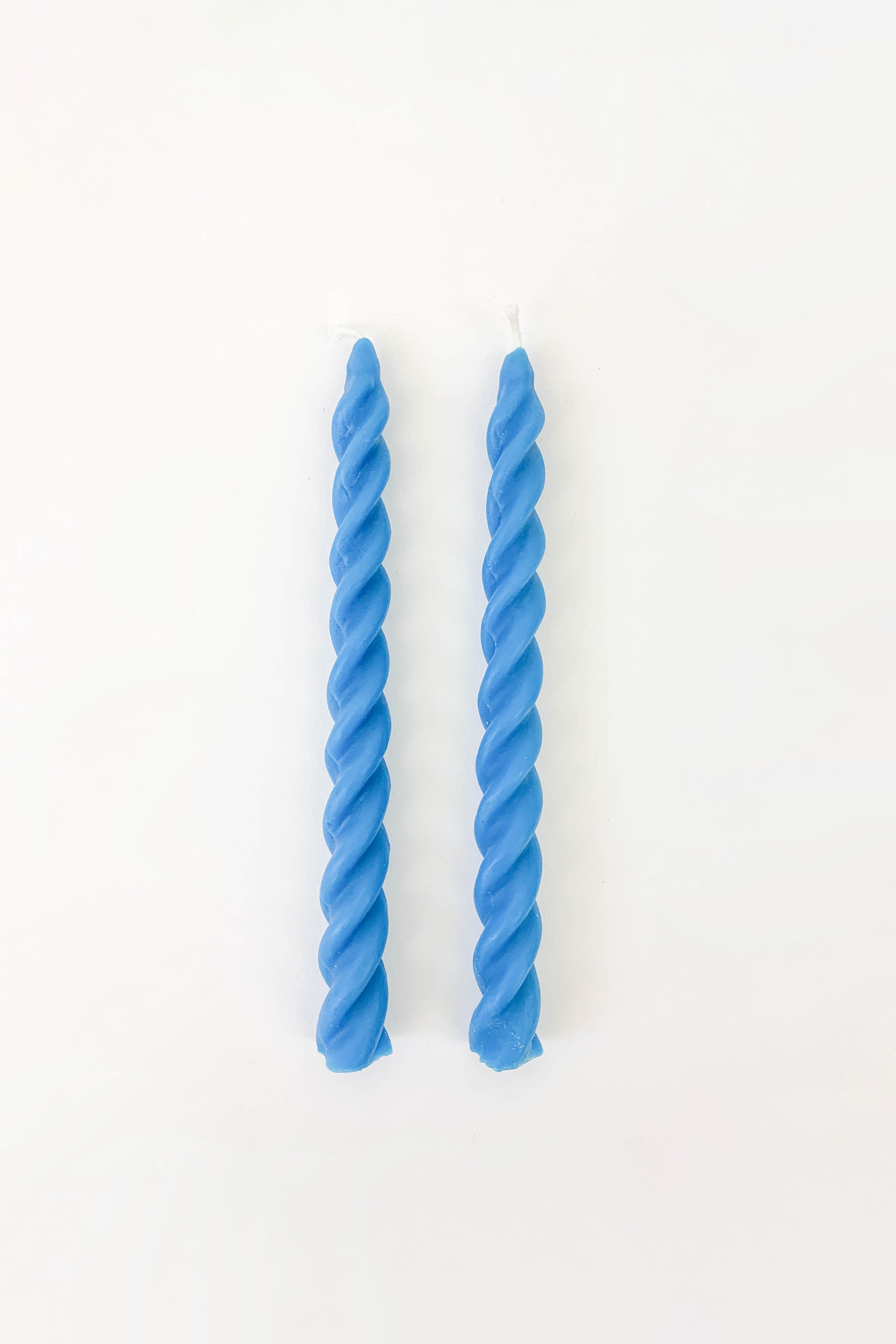Twisted Taper Candle in Mediterranean Blue