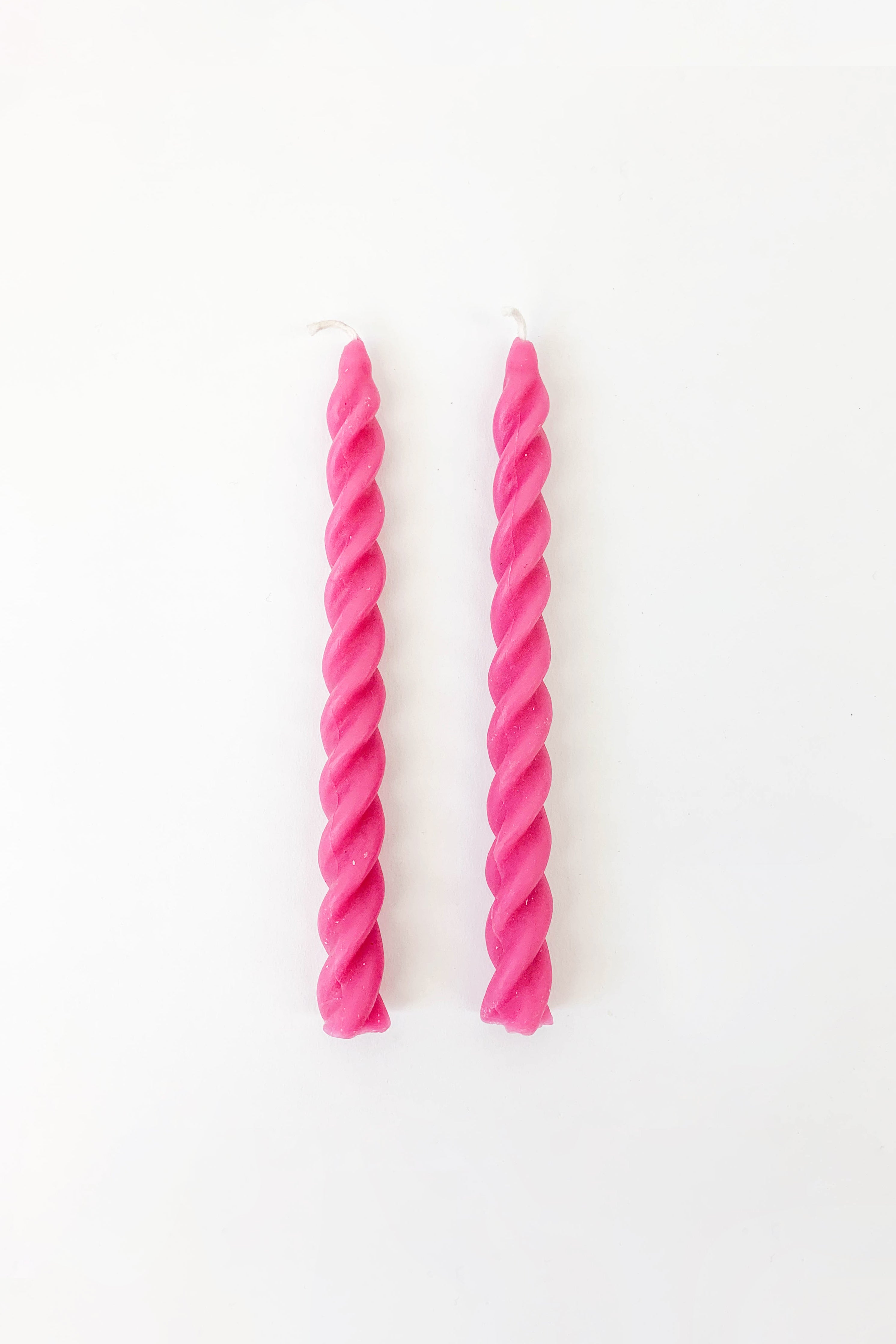 Twisted Taper Candle in Raspberry