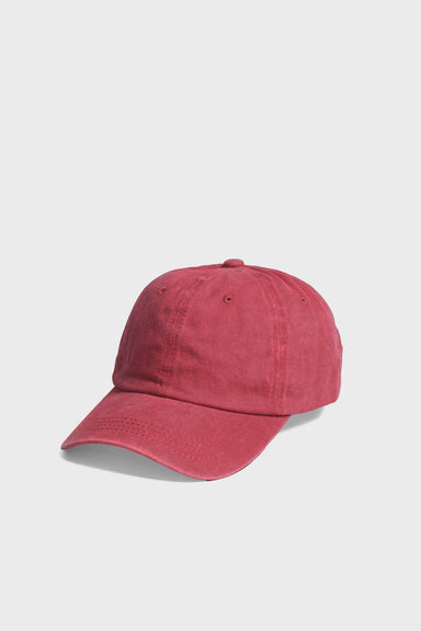Pigment Dyed Baseball Hat in Red
